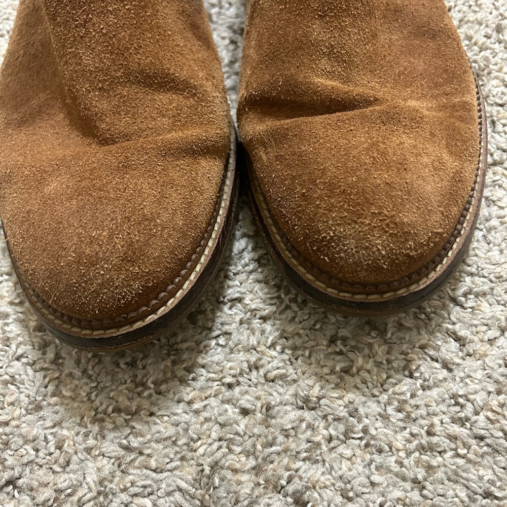 J. Brand Jamie Men's Chelsea Suede Ankle Boots Brown Slip On Wing Tip Elastic 11 - Picture 6 of 12